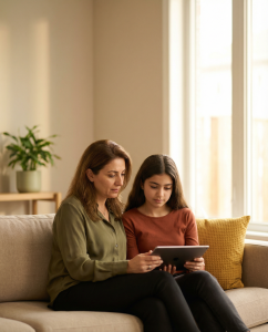 Mother explains Common Causes of Irregular Periods in Teens for her daughter